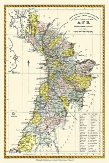 Old County Map of Ayr Scotland 1847 by A&C Black Old County Map of Ayr Scotland 1847 by A&C Black