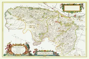Old County Map of Renfrewshire Scotland 1654 by Johan Blaue from the Atlas Novus Old County Map of Renfrewshire Scotland 1654 by Johan Blaue from the Atlas Novus