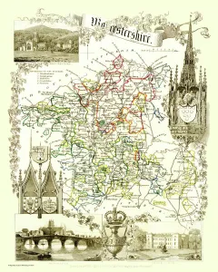 Old County Map of Worcestershire 1836 by Thomas Moule Old County Map of Worcestershire 1836 by Thomas Moule