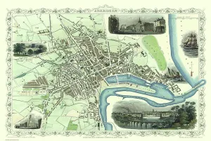 Old Map of Aberdeen 1851 by John Tallis Old Map of Aberdeen 1851 by John Tallis