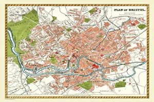 Old Map of Bristol 1893 from the Comprehensive Gazetteer Atlas of England and Wales Old Map of Bristol 1893 from the Comprehensive Gazetteer Atlas of England and Wales