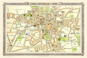Old Map of Central Cheltenham 1898 from the Royal Atlas by Bartholomew Old Map of Central Cheltenham 1898 from the Royal Atlas by Bartholomew