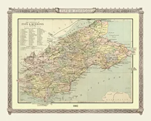 Old Map of the Counties of Fife and Kinross from the Philips Handy Atlas of 1882 Old Map of the Counties of Fife and Kinross from the Philips Handy Atlas of 1882