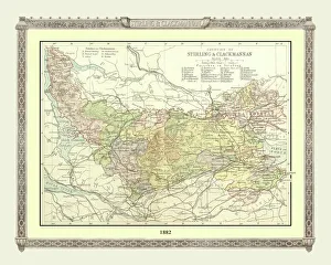 Old Map of the Counties of Stirling and Clackmannan from the Philips Handy Atlas of 1882 Old Map of the Counties of Stirling and Clackmannan from the Philips Handy Atlas of 1882