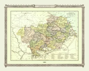 Old Map of the County of Berwick from the Philips Handy Atlas of 1882 Old Map of the County of Berwick from the Philips Handy Atlas of 1882