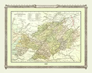 Old Map of the County of Inverness from the Philips Handy Atlas of 1882 Old Map of the County of Inverness from the Philips Handy Atlas of 1882