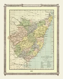 Old Map of the County of Kincardine from the Philips Handy Atlas of 1882 Old Map of the County of Kincardine from the Philips Handy Atlas of 1882