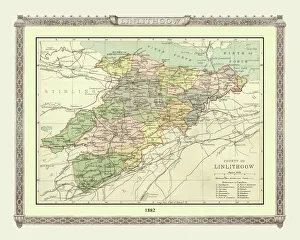 Old Map of the County of Linlithgow from the Philips Handy Atlas of 1882 Old Map of the County of Linlithgow from the Philips Handy Atlas of 1882