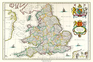 Old Map of England 1635 by Willem & Johan Blaeu from the Theatrum Orbis Terrarum Old Map of England 1635 by Willem & Johan Blaeu from the Theatrum Orbis Terrarum