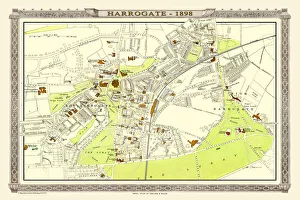 Old Map of Harrogate 1898 from the Royal Atlas by Bartholomew Old Map of Harrogate 1898 from the Royal Atlas by Bartholomew