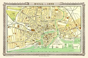 Old Map of Hull 1898 from the Royal Atlas by Bartholomew Old Map of Hull 1898 from the Royal Atlas by Bartholomew