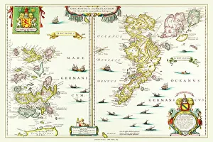 Old Map of the Isles of Shetland and Orkney 1654 from the Atlas Novus Old Map of the Isles of Shetland and Orkney 1654 from the Atlas Novus