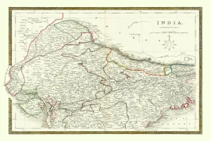 Old Map of Northern India 1852 by Henry George Collins Old Map of Northern India 1852 by Henry George Collins