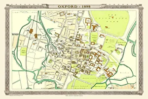 Old Map of Oxford 1898 from the Royal Atlas by Bartholomew Old Map of Oxford 1898 from the Royal Atlas by Bartholomew