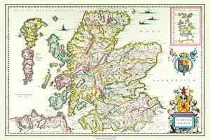 Old Map of Scotland 1635 by Willem & Johan Blaeu from the Theatrum Orbis Terrarum Old Map of Scotland 1635 by Willem & Johan Blaeu from the Theatrum Orbis Terrarum