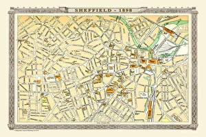Old Map of Sheffield 1898 from the Royal Atlas by Bartholomew Old Map of Sheffield 1898 from the Royal Atlas by Bartholomew