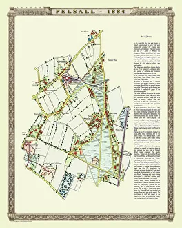 Old Map of the Village of Pelsall near Walsall 1884 Old Map of the Village of Pelsall near Walsall 1884