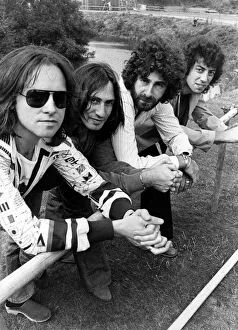 10cc ( Ten CC) at Cardiff Castle before their concert. July 1975 10cc ( Ten CC) at Cardiff Castle before their concert. July 1975