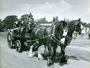 The 1880 fire engine pulled by Shire horses preparing for the transport festival in June The 1880 fire engine pulled by Shire horses preparing for the transport festival in June