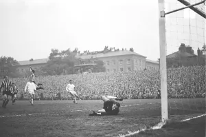 1969 Fairs Cup Final - Scott scores third goal for Newcastle v Ujpesti Dozsa 1969 Fairs Cup Final - Scott scores third goal for Newcastle v Ujpesti Dozsa