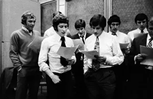 The 1970 England World Cup squad singing the team song called Back Home L-R The 1970 England World Cup squad singing the team song called Back Home L-R
