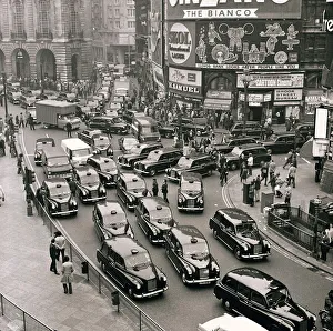 1970's Demonstrations / Protests - November 1972 Black Cab Taxis parade in 1970's Demonstrations / Protests - November 1972 Black Cab Taxis parade in