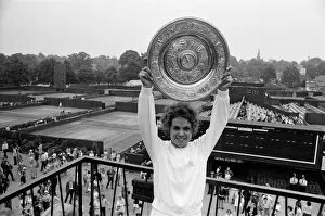 Images Dated 2nd July 1971: 1971 Wimbledon Ladies Singles Final. Evonne Goolagong with her winners trophy