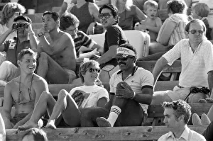 The 1984 Summer Olympics in Los Angeles. Daley Thompson attends an athletics meeting at The 1984 Summer Olympics in Los Angeles. Daley Thompson attends an athletics meeting at