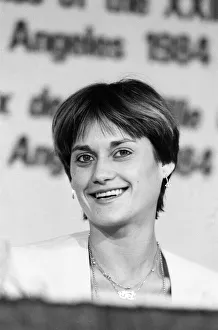 The 1984 Summer Olympics in Los Angeles. Nadia Comaneci press conference. 26th July 1984 The 1984 Summer Olympics in Los Angeles. Nadia Comaneci press conference. 26th July 1984