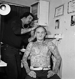72-year-old Wilf Hardy who's body is covered in tattoos 72-year-old Wilf Hardy who's body is covered in tattoos