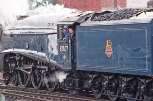 The A4 locomotive Sir Nigel Gresley sets off from Newcastle Central Station bound for The A4 locomotive Sir Nigel Gresley sets off from Newcastle Central Station bound for
