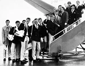 The Aberdeen Football team fly out from Dyce Airport to Hungary to play Honved in The Aberdeen Football team fly out from Dyce Airport to Hungary to play Honved in