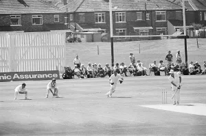 Action from the Britannic Assurance County Championship match at Acklam Park between Action from the Britannic Assurance County Championship match at Acklam Park between