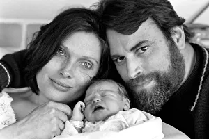 Actor Brian Blessed with wife and new baby. April 1975 Actor Brian Blessed with wife and new baby. April 1975