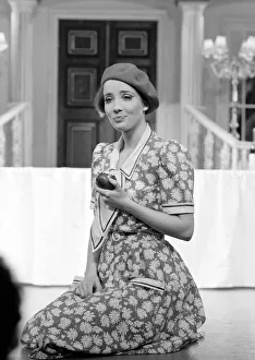 Actor Emma Thompson as Sally Smith starring in the stage musical Me Actor Emma Thompson as Sally Smith starring in the stage musical Me