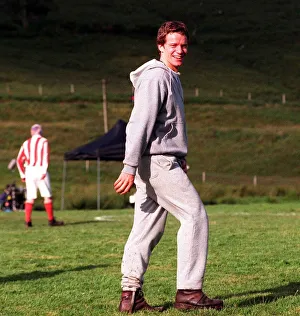Actor Max Beesley August 1998 in grey tracksuit during filming of The Match at Glen Actor Max Beesley August 1998 in grey tracksuit during filming of The Match at Glen