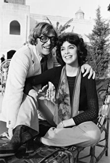 Images Dated 17th January 1972: Actor Michael Caine with Nadia Cassini on the set of their new film Pulp during filming