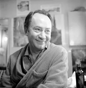 Actor Peter Sallis seen here getting made up. Circa 1965 Actor Peter Sallis seen here getting made up. Circa 1965
