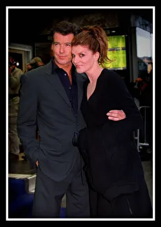 Actor Pierce Brosnan August 1999 with actress Rene Russo at the premiere of the film Actor Pierce Brosnan August 1999 with actress Rene Russo at the premiere of the film