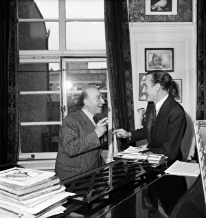Actor Rex North with professor Georges Cunelli. June 1952 C3088 Actor Rex North with professor Georges Cunelli. June 1952 C3088