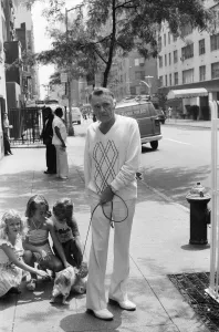 Actor Richard Burton out walking his dog near his New York Hotel Actor Richard Burton out walking his dog near his New York Hotel