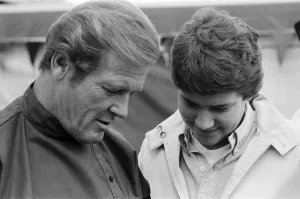 Actor Roger Moore on location at the RAF Upper Heyford, Oxon Actor Roger Moore on location at the RAF Upper Heyford, Oxon