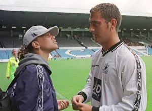 Actress Angela Griffin July 1998 with boyfriend Will Mellor watching the Coronation Actress Angela Griffin July 1998 with boyfriend Will Mellor watching the Coronation