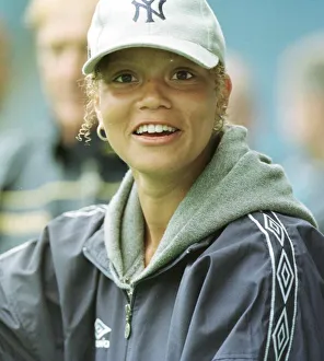 Actress Angela Griffin July 1998 watching the Coronation Street charity match Actress Angela Griffin July 1998 watching the Coronation Street charity match