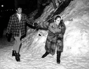 Actress Diana Rigg and George Lazenby in a scene from the James Bond 007 film On Her Actress Diana Rigg and George Lazenby in a scene from the James Bond 007 film On Her