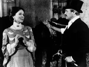 Actress Diana Rigg with Laurence Guittard in a scene from the film A Little Night Music Actress Diana Rigg with Laurence Guittard in a scene from the film A Little Night Music