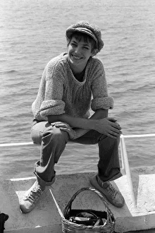 Actress Jane Birkin wearing a wooly jumper and cap at the Cannes Film Festival Actress Jane Birkin wearing a wooly jumper and cap at the Cannes Film Festival
