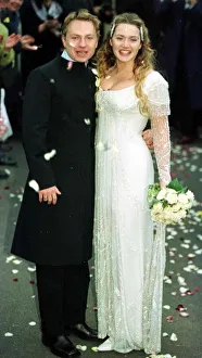 Actress Kate Winslet and Jim Threapleton November 1998 after their surprise wedding at Actress Kate Winslet and Jim Threapleton November 1998 after their surprise wedding at