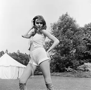 Actress and former model Madeline Smith pictured during a break in filming " Actress and former model Madeline Smith pictured during a break in filming "