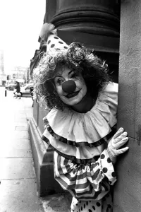 Actress Wendy Richard plays the clown in Newcastle in September, 1989 Actress Wendy Richard plays the clown in Newcastle in September, 1989